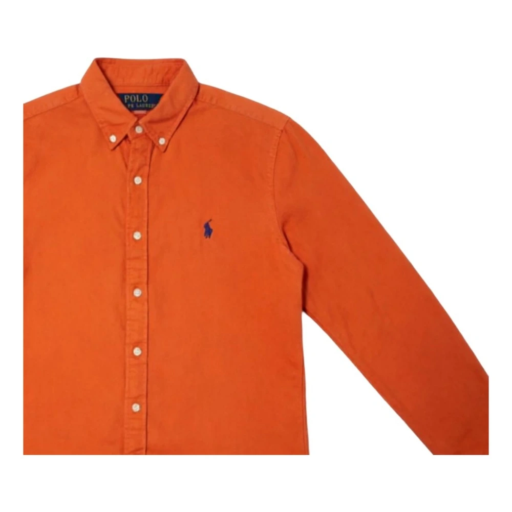 Рубашка Polo Ralph Lauren оксфорд приталенная с длинным рукавом, Цвет: оранжевый цвет, Размер: M | Китай.рф