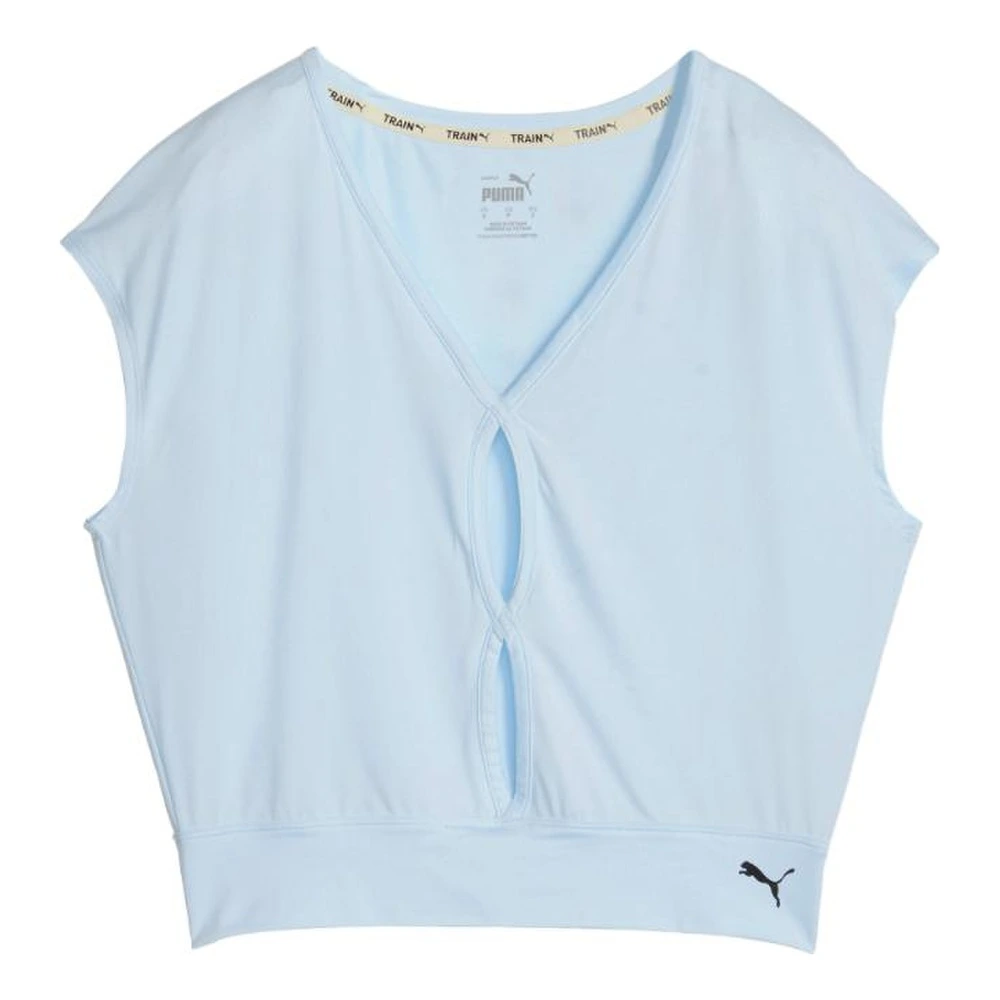 Футболка женская PUMA Aqua Blue с V-образным вырезом, Цвет: голубой цвет, Размер: M | Китай.рф