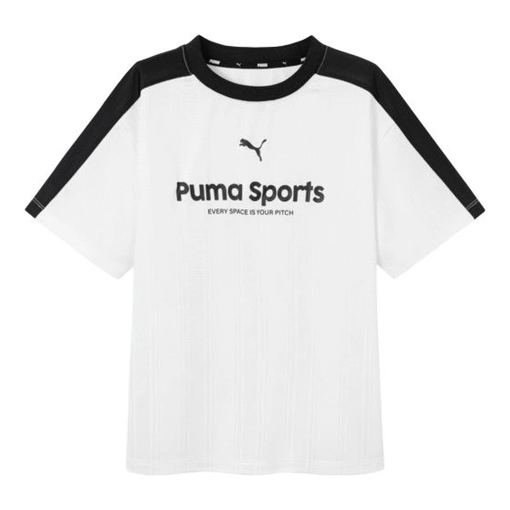 Футболка PUMA детская свободная с круглым воротом влагоотводящая, Цвет: Натуральный белый 10101, Размер: 110 | Китай.рф