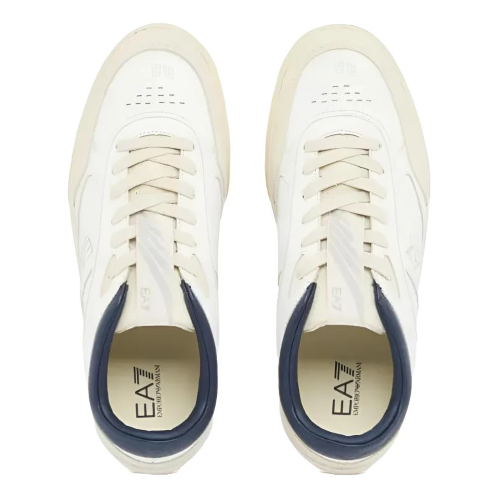 Кеды EMPORIO ARMANI EA7 кожаные круглый нос шнуровка низкие 3 см унисекс белые, Цвет: Белый, Размер: 36 | Китай.рф
