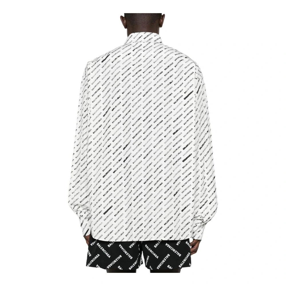 Рубашка Balenciaga с логотипом и принтом SS24 мужская, Цвет: многоцветный, Размер: 37 | Китай.рф