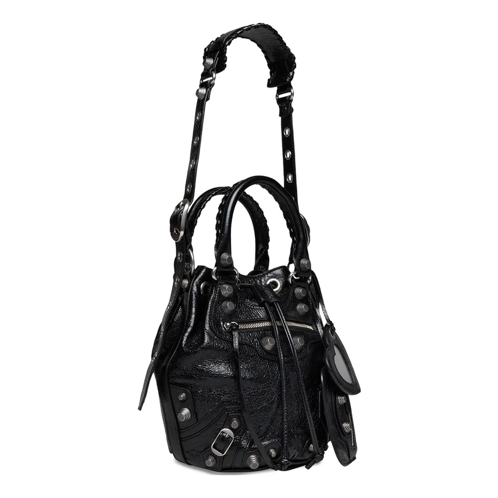 Сумка-ведро Balenciaga Le Cagole из кожи, женская, черная, Размер: Новинка без подвески, Упаковка: Базовая комплектация (сумка + пыльник) | Китай.рф