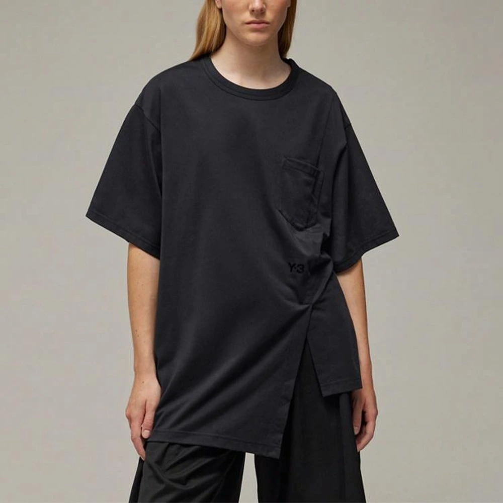 Футболка Y-3 x Adidas ассиметричная унисекс чёрная, Цвет: черный, Размер: M | Китай.рф