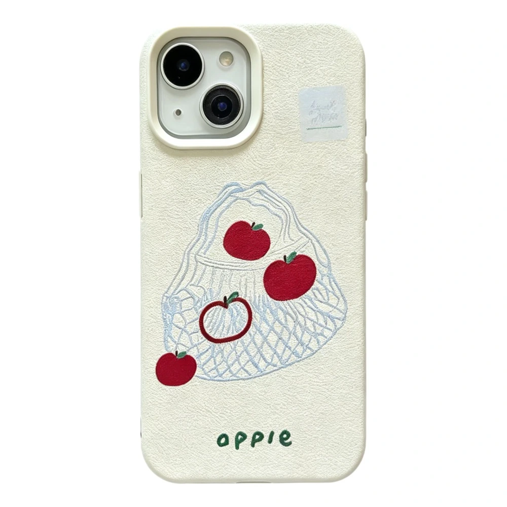 Чехол для iPhone PureLove с вышивкой корзины фруктов, Цвет: белый-зерно личи AA4198 синяя сумка, Применимая модель: iPhone 17promax | Китай.рф