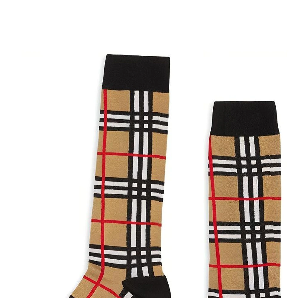 Детские носки Burberry в клетку, бежевые, Цвет: Коллекция Бежевый, Размер: 33-35 | Китай.рф