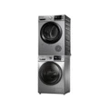 Сушильная установка Midea MG100VT55DY+MH100VH05WY: 10 кг, инвертор, сенсор C.T, против клещей, Цвет: серебро | Китай.рф