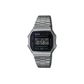 CASIO Vintage: Стильные мужские часы с черным циферблатом, Цвет ремешка: серебряный ремешок для часов | Китай.рф