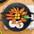Сковорода-гриль Чистая Линия: Корейский чугун для идеального гриля, Характеристики: Модель открытого пламени 32 см + деревянная ручка, не допускающая ожогов. | Китай.рф