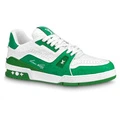 LOUIS VUITTON Trainer: кожаные кроссовки унисекс бело-зеленые, Издание: С оригинальной коробкой для обуви, Размер: 38 | Китай.рф