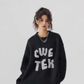 Свитер CWETEK с принтом логотипа, Цвет: черный, Размер: M | Китай.рф