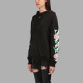 Элегантное черное худи OFF-WHITE с цветочным принтом для женщин, Размер: XS | Китай.рф
