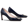 Элегантные лодочки Roger Vivier из лаковой кожи, тёмно-синие, Размер: 34, Издание: С оригинальной коробкой для обуви | Китай.рф