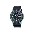 Casio Standard: Японские часы с зеленым безелем, Цвет ремешка: чёрный ремешок | Китай.рф