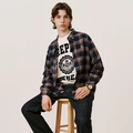 Классическая клетчатая рубашка Teenie Weenie Men, Цвет: темно-синий, Размер: M | Китай.рф