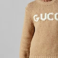 Элегантный свитер Gucci коричневого цвета с вышивкой логотипа, Цвет: коричневый, Размер: XS | Китай.рф
