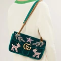 GUCCI GG Marmont: Бархатная сумка с цепью и стразами, Характеристики: Базовая комплектация (сумка + пыльник) | Китай.рф