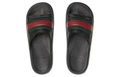 Мужские шлепанцы Gucci Lido с тесьмой черно-зелено-красные, Цвет: черный, Размер: 39 | Китай.рф