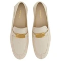 FERRAGAMO Logo-plaque Leather Loafers Белые для женщин, Цвет: Белый, Издание: С оригинальной коробкой для обуви, Размер: 36 | Китай.рф