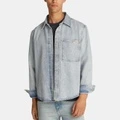 Джинсовая куртка CALVIN KLEIN SS25 мужская синяя, Цвет: синий, Размер: L | Китай.рф
