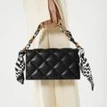 Женская сумка CHARLES & KEITH CK через плечо с цепочкой и шарфом, Цвет: Черный, Коробка: базовый комплект | Китай.рф