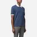 Поло THOM BROWNE Signature Stripe-detail мужское, Цвет: синий, Размер: 2 | Китай.рф
