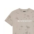 Футболка Givenchy оверсайз с буквенным принтом и дырками, серо-коричневая, Цвет: серо-коричневый, Размер: S | Китай.рф