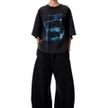 Футболка Alexander Wang Crystal Graphic с кристаллами, Цвет: Черный стирки, Размер: XS | Китай.рф