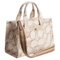 COACH Cargo Signature Canvas Handbag Medium Women's Brass & Natural Color, Упаковка: Базовая комплектация (сумка + пыльник) | Китай.рф