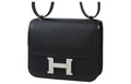 Мини-сумка Hermes Constance 19 из кожи Epsom, черная, Полный оригинальный комплект металлической пленки: Полный комплект оригинальной аппаратной пленки, Год: Штамп B | Китай.рф