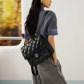 Рюкзак Oshinera JUST STAR в стиле Chanel, ромбовидный узор, черно-белый, Цвет: Мусс черный (средний размер подходит для 11-дюймового iPad), Размер: Нет подарочной коробки, Коробка: В подарок звёздный кулон | Китай.рф