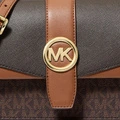 Женская сумка через плечо MICHAEL KORS Greenwich Coated Canvas Medium Brown, Упаковка: базовый комплект | Китай.рф