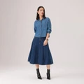 Джинсовая плиссированная юбка Levis Women's, Цвет: средний синий, Размер: 25 | Китай.рф