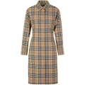 Платье-рубашка Burberry в клетку с длинными рукавами, Цвет: Бежевая клетка, Размер: XXXS | Китай.рф