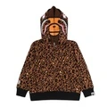 Куртка A BATHING APE Kids с капюшоном и принтом MILO, Цвет: леопардовый коричневый, Размер: 120 | Китай.рф