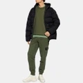 Мужской/женский пуховик STONE ISLAND Logo Patch Hooded Puffer Jacket, Цвет: черный, Размер: L | Китай.рф