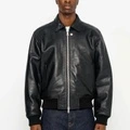 Куртка Stussy Leather Flight Jacket кожаная, Цвет: черный, Размер: S | Китай.рф