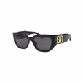 Солнцезащитные очки Balenciaga Eyewear Square frame с прямоугольной оправой, Стиль: черное золото, Размер: 56, Коробка: Базовая комплектация – футляр для очков | Китай.рф