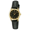 Женские кварцевые часы CASIO с кожаным ремешком, черным циферблатом, Модель: черный циферблат | Китай.рф