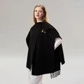 ELLE Шаль женская из овечьей шерсти, Стиль: классический черный | Китай.рф