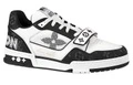 Кроссовки LOUIS VUITTON Trainer кожаные черно-белые, Цвет: Черно-белый, Издание: С оригинальной коробкой для обуви, Размер: 37 | Китай.рф