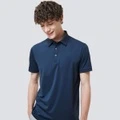 Рубашка поло Hodo Polo Shirts Lapel Thin Straight Fit мужская, Цвет: Темно-синий, Размер: 175 | Китай.рф