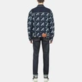 Джинсовая куртка EVISU мужская синяя с принтом логотипа, Цвет: Джинсовый синий, Размер: M | Китай.рф