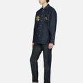 Рубашка джинсовая EVISU с принтом чаек синяя мужская, Цвет: Джинсовый синий, Размер: S | Китай.рф