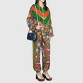 Брюки GUCCI с цветочным принтом женские, Цвет: коричневый, Размер: S | Китай.рф