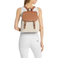Рюкзак MICHAEL KORS Quinn Artificial Leather Backpack Medium Women's Vanilla White & Acorn Brown, Упаковка: Базовая комплектация (сумка + пыльник) | Китай.рф