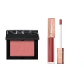 Набор для макияжа NARS Little Pink Gold Lip Balm Blush Two Piece Set, Набор: Монохромные румяна #ORGASM «Яркий розово-красный» 4.8 г, Оттенок: Прозрачный розово-золотистый блеск для губ #277 ARAGON | Китай.рф
