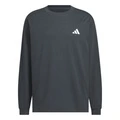 Футболка adidas с длинным рукавом, оверсайз, серая, Цвет: темно-серый, Размер: S | Китай.рф