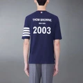 Футболка THOM BROWNE с принтом 4 Bar Stripe, Цвет: темно-синий, Размер: 2 | Китай.рф
