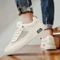 Кроссовки SHOUBA Mesh Leather Low Top Skateboard Shoes Men's, Цвет: бежевый, Размер: 43 | Китай.рф