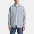 Мужская рубашка Levi's с длинным рукавом, Цвет: полоски индиго, Размер: S | Китай.рф
